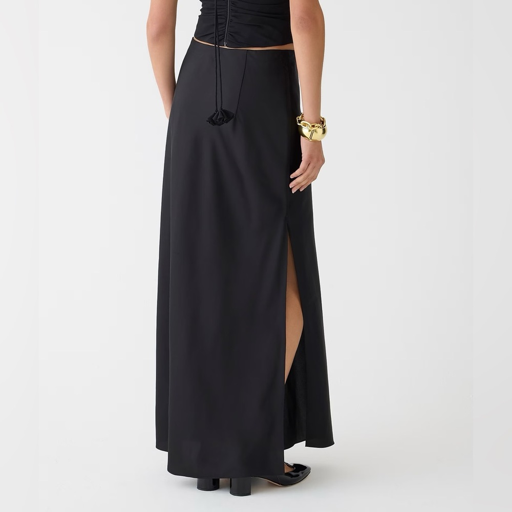 J. Crew Black Maxi Skirt with Side Slit - Picture 2 of 10